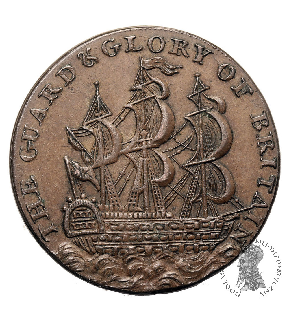 Great Britain. Kendal 1/2 (Half) Penny Token 18th century, “THE GUARD & GLORY OF BRITAIN”