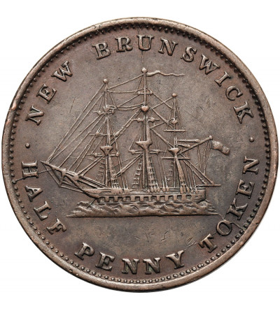 Canada, New Brunswick. 1/2 (Half) Penny Token 1843, Victoria