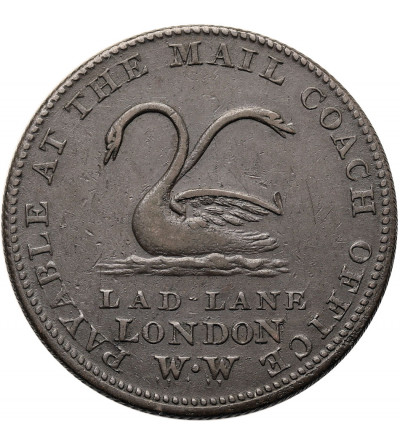 Great Britain. 1/2 (Half) Penny Token (1813), London Mail Coach, Lad Lane