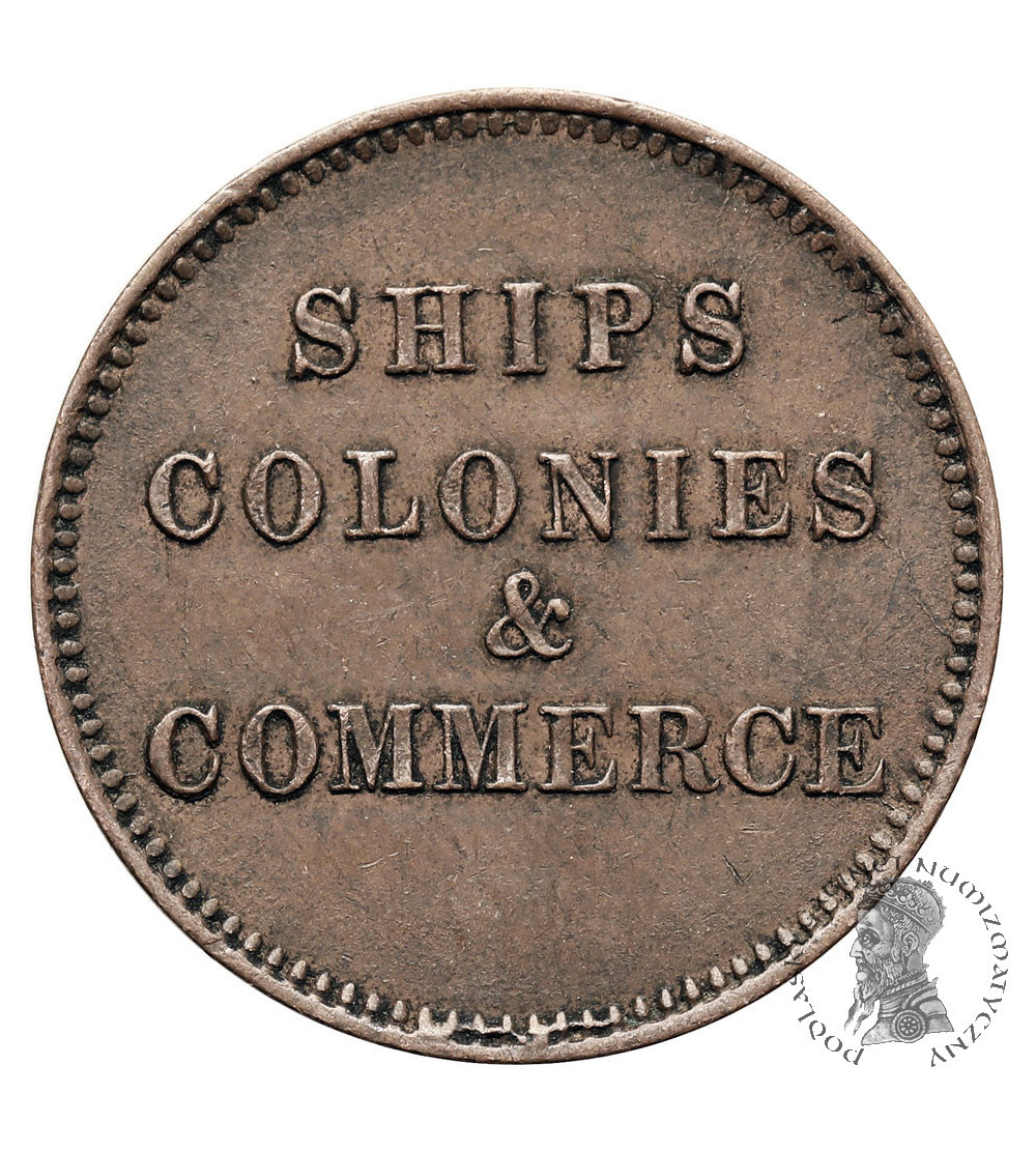 Canada, Prince Edward Island. 1/2 (Half) Penny Token (1830 - 1835), “Ships, Colonies and Commerce”