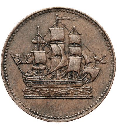 Canada, Prince Edward Island. 1/2 (Half) Penny Token (1830 - 1835), “Ships, Colonies and Commerce”