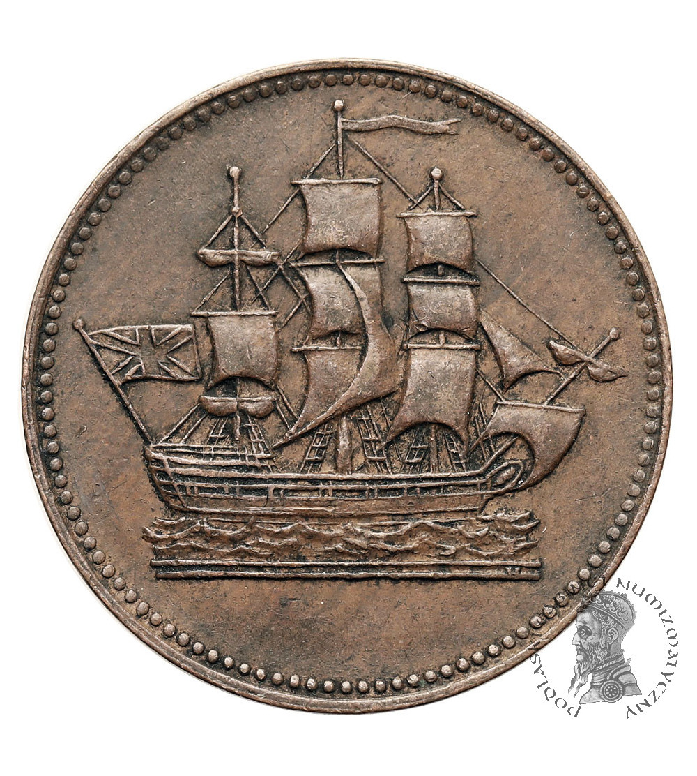 Canada, Prince Edward Island. 1/2 (Half) Penny Token (1830 - 1835), “Ships, Colonies and Commerce”