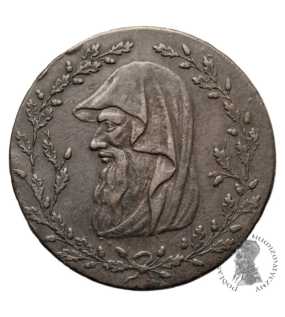 Wielka Brytania, Północna Walia. 1/2 (Half) Penny Token 1793, Seria Druidów