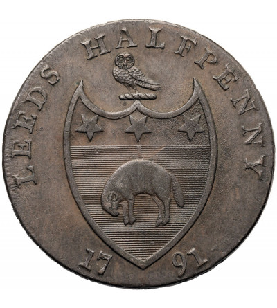 Great Britain, Yorkshire, Leeds. 1/2 (Half) Penny Token 1791, Richard Paley, (Conder tokens 1787-1797)