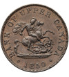 Canada. 1/2 (Half) Penny Token 1850, Bank of Upper Canada