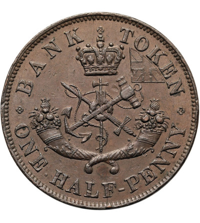 Canada. 1/2 (Half) Penny Token 1850, Bank of Upper Canada