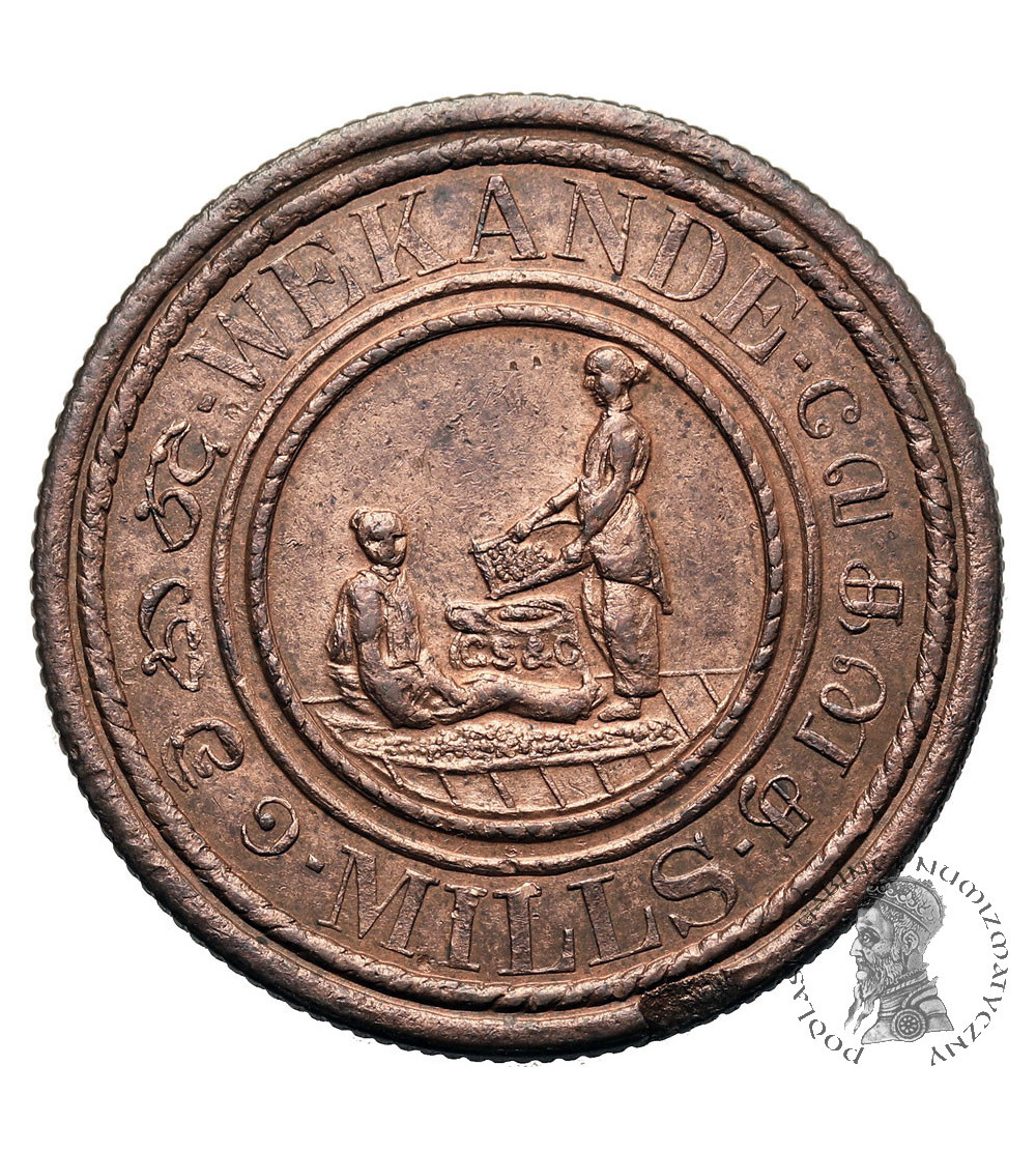 Cejlon, Colombo. Token 19 centów 1843 (1881), G. Steuart & Co: Wekande Mills