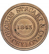 Cejlon, Colombo. Token 19 centów 1843 (1881), G. Steuart & Co: Wekande Mills