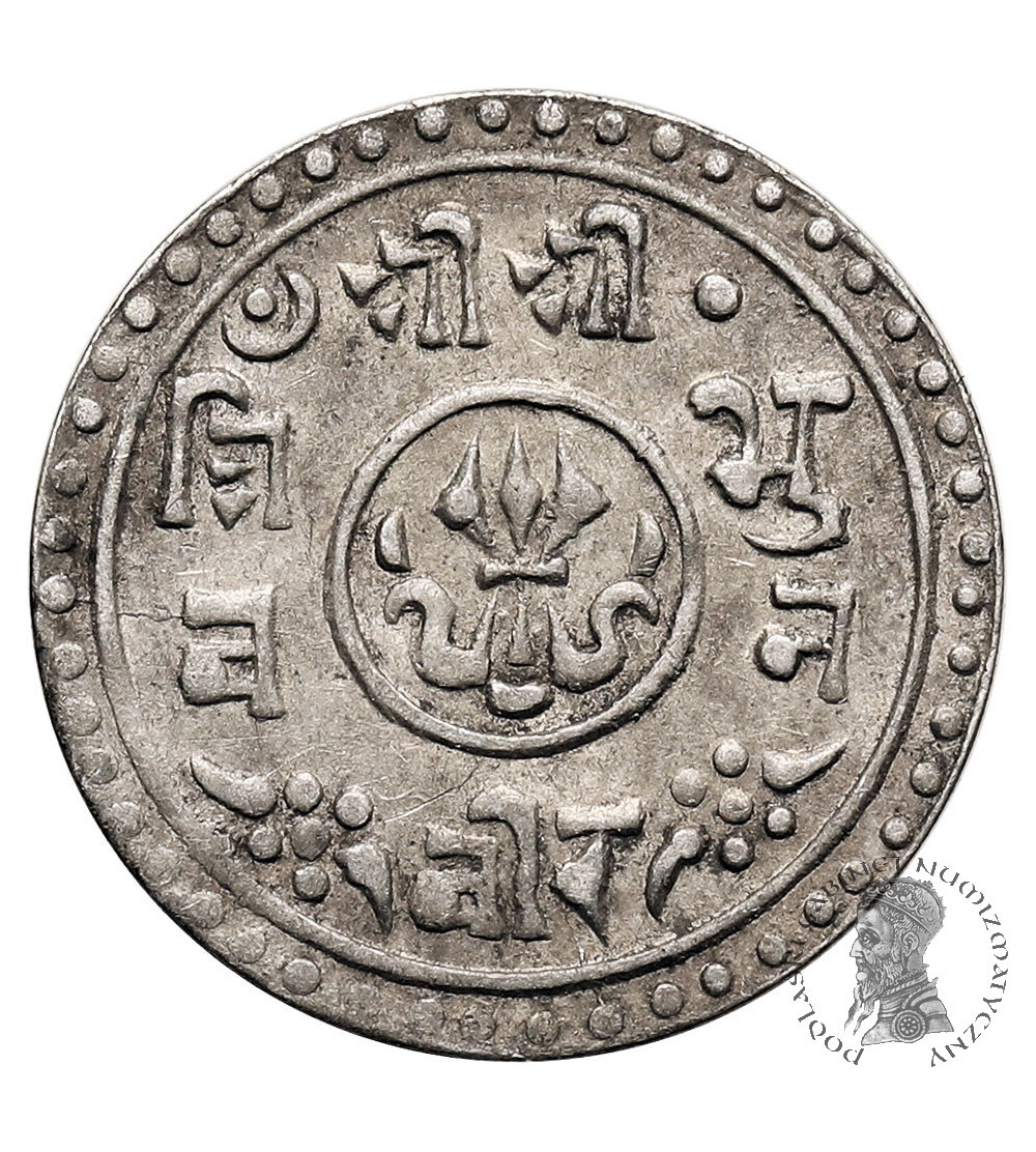 Nepal, Tribhuvana Bir Bikram, 1911-1950 AD. 1/4 Mohar, VS 1969 / 1912 AD