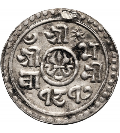 Nepal, Prithvi Bir Bikram, 1881-1911 AD. 1/4 Mohar, SE 1817 / 1895 AD