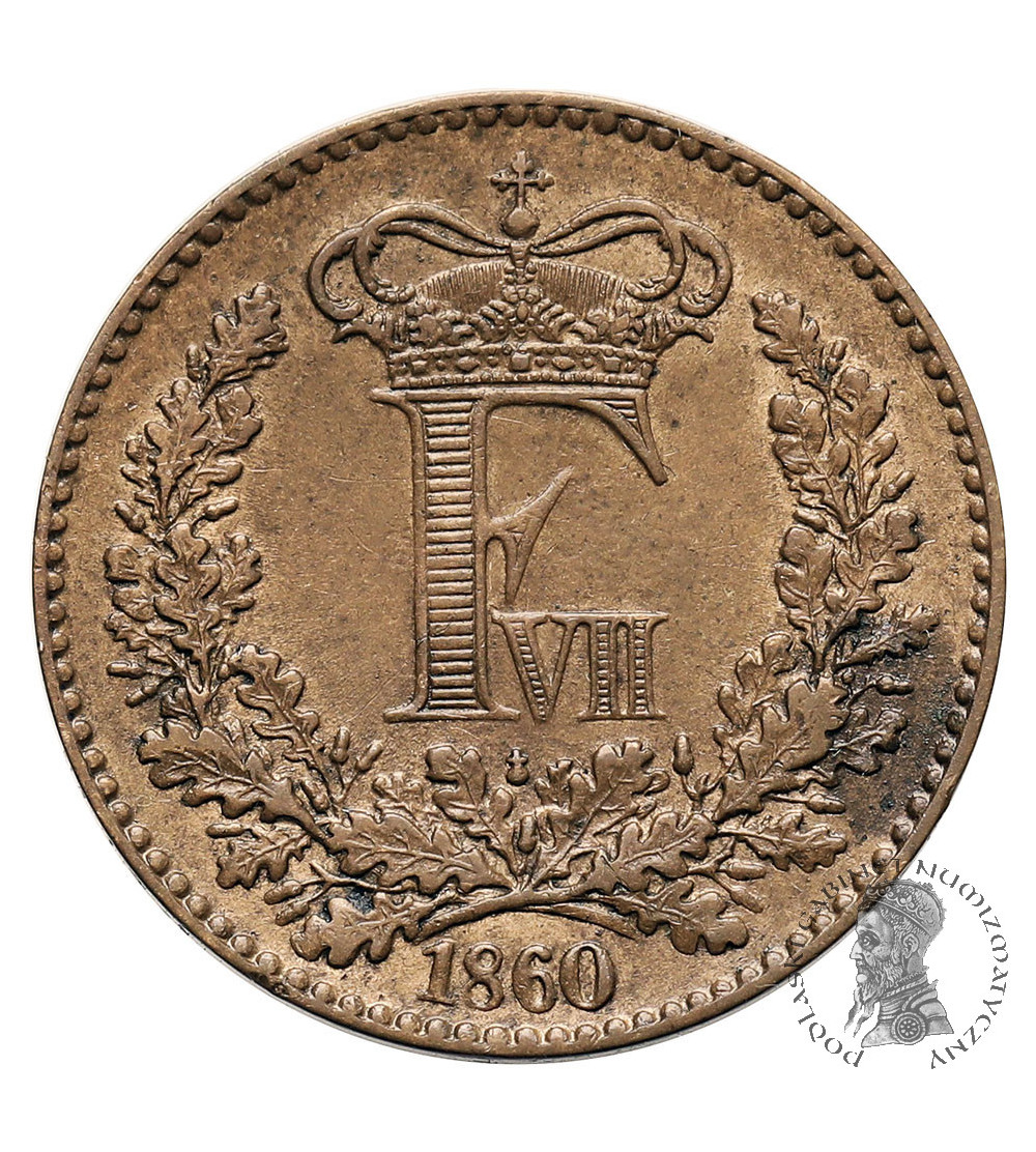 Dania, Frederik VII 1848-1863. 1 Skilling Rigsmont 1860 (o), Altona