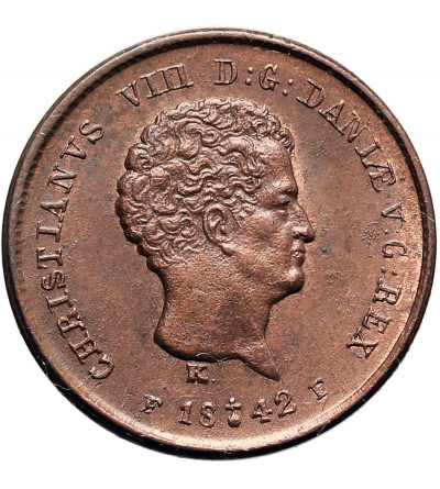 Dania, Christian VIII, 1839-1848. 1/5 Rigsbankskilling 1842 FF