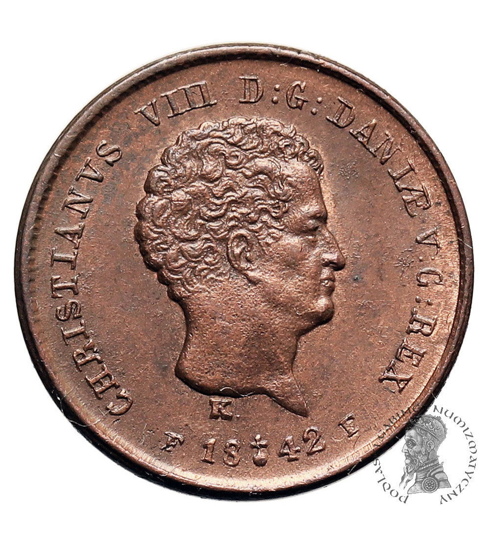 Dania, Christian VIII, 1839-1848. 1/5 Rigsbankskilling 1842 FF