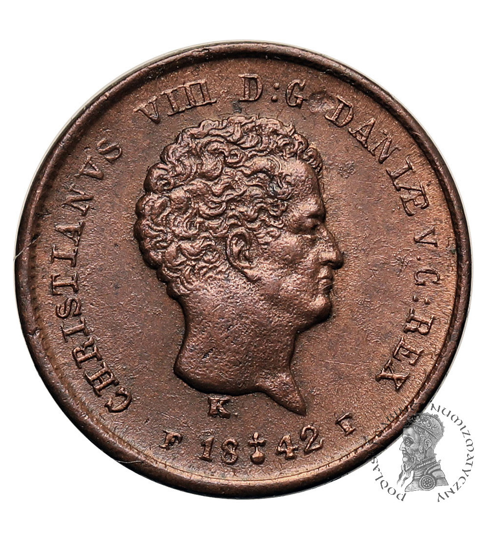 Dania, Christian VIII, 1839-1848. 1/5 Rigsbankskilling 1842 FF