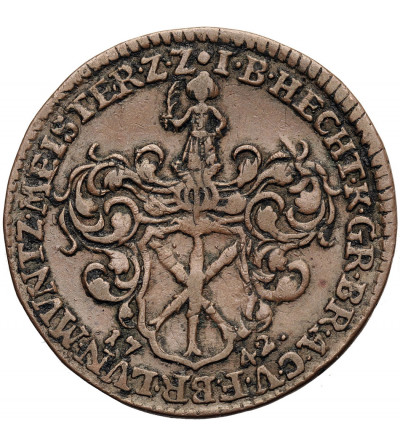 Germany, Harz. DEO DUCE 1747 token, Johann Benjamin HECHT