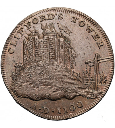 Great Britain, Yorshire, York. 1/2 Penny Token 1795, YORK Cathedral, CLIFFORD'S TOWER A.D. 1100