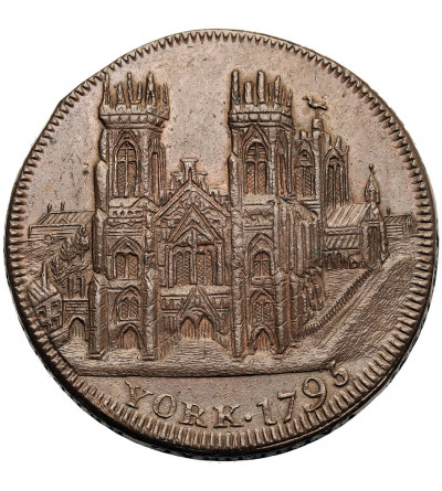 Great Britain, Yorshire, York. 1/2 Penny Token 1795, YORK Cathedral, CLIFFORD'S TOWER A.D. 1100