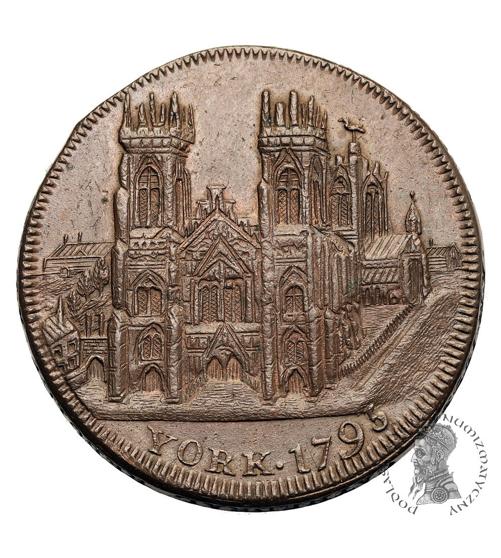 Great Britain, Yorshire, York. 1/2 Penny Token 1795, YORK Cathedral, CLIFFORD'S TOWER A.D. 1100