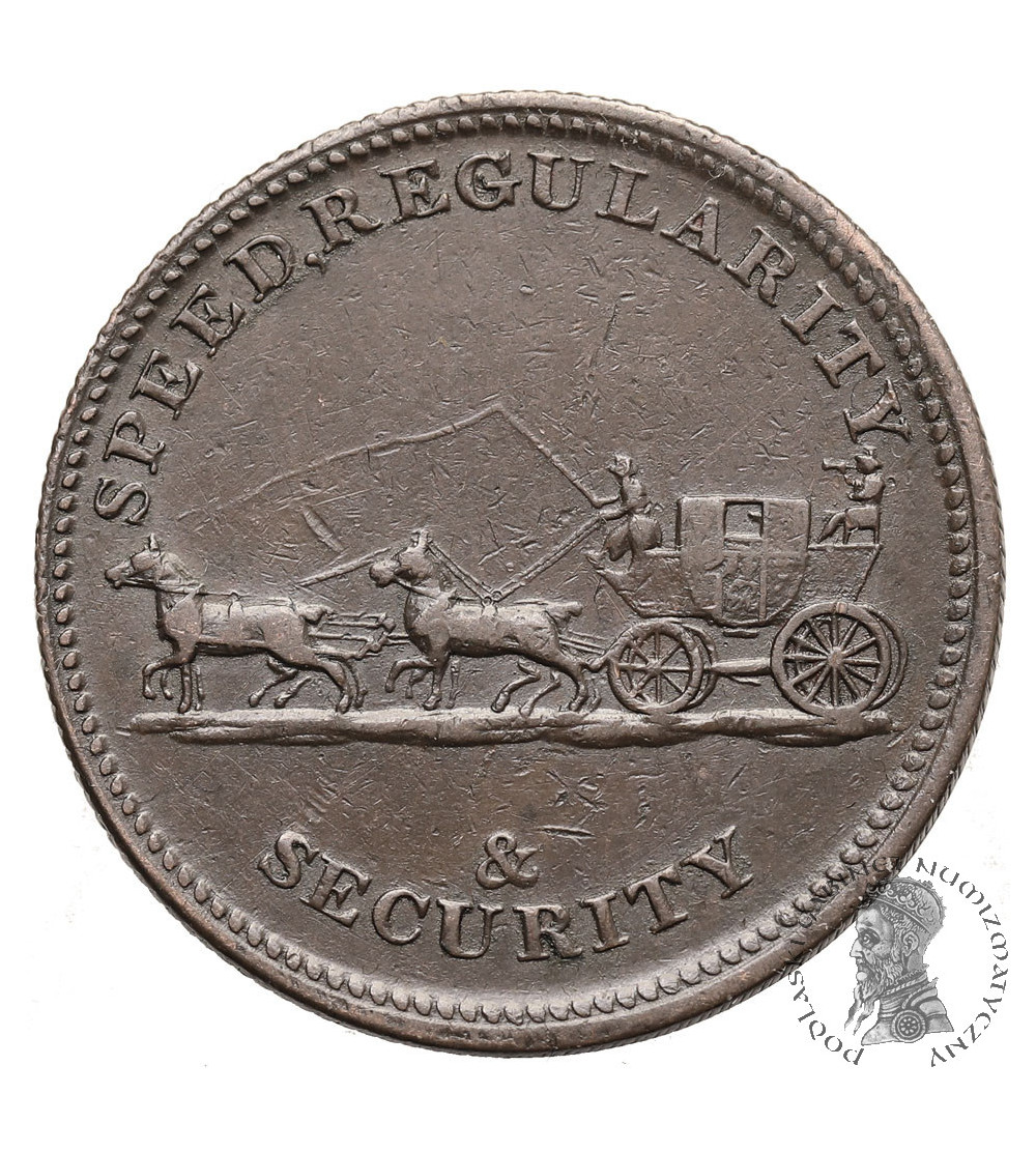 Wielka Brytania. 1/2 (Half) Penny Token (1813), London Mail Coach, Lad Lane