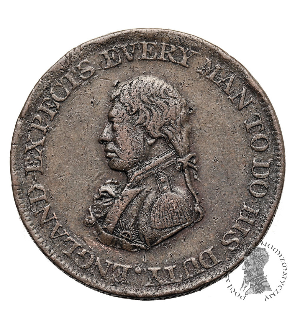 Great Britain. 1/2 Penny Token 1812, BRITISH NAVAL, ENGLAND EXPECTS EVERY MAN TO DO HIS DUTY