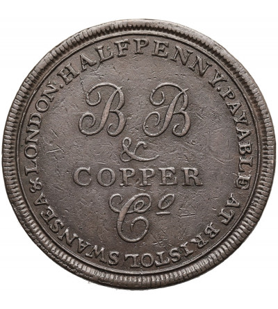 Great Britain, Bristol. 1/2 Penny Token 1811, Bristol Brass & Copper Company, VIRTUTE ET INDUSTRIA