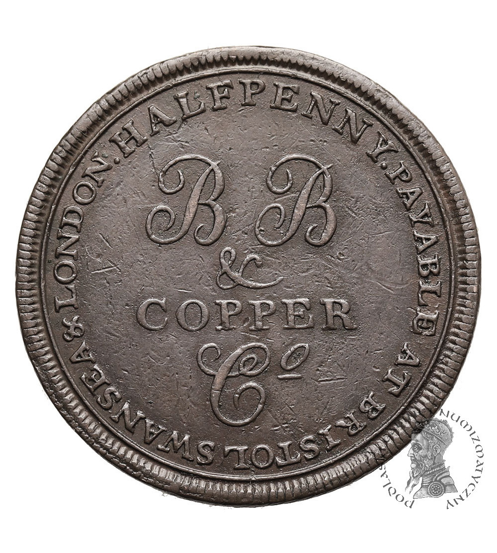 Great Britain, Bristol. 1/2 Penny Token 1811, Bristol Brass & Copper Company, VIRTUTE ET INDUSTRIA