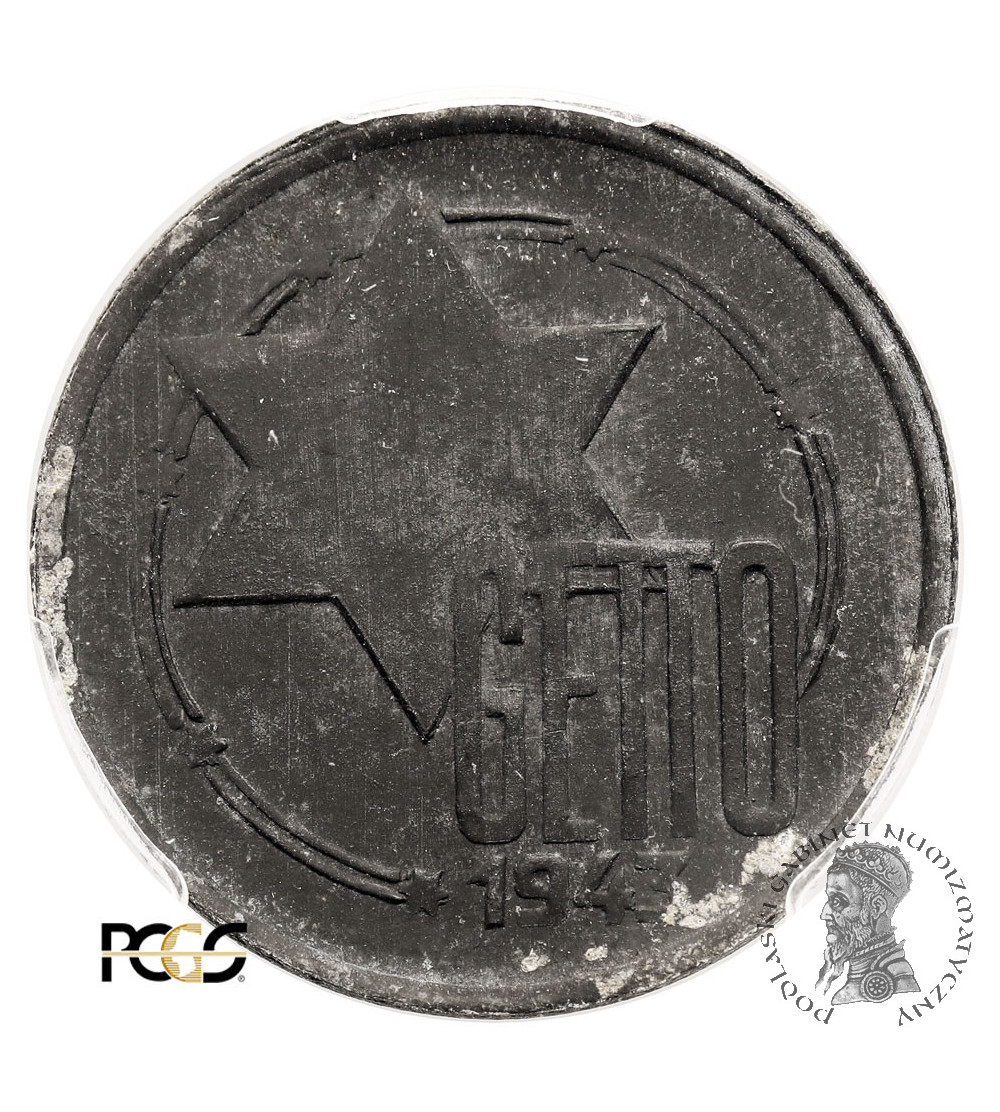 Poland, Ghetto in Lodz. 10 Mark 1943, Lodz (Litzmannstadt), Magnesium - PCGS AU Details