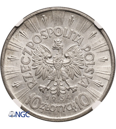 Polska. 10 złotych 1934, Warszawa, Józef Piłsudski - NGC AU 58