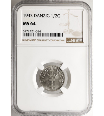 Wolne Miasto Gdańsk. 1/2 guldena 1932 - NGC MS 64