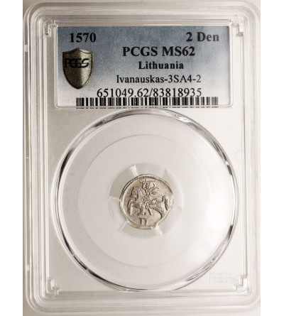 Polska / Litwa. Zygmunt II August, 1545-1572. Dwudenar litewski 1570, Wilno - PCGS MS 62