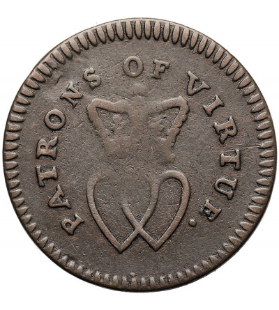 Great Britain, Middlesex. Farthing Token 1790, George III and Charlotte Patrons of Virtue