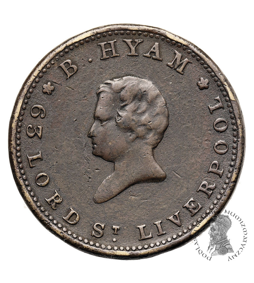 Great Britain, Liverpool. 1/2 Penny Token (1843), Benjamin Hyam & Co