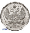 Rosja, Mikołaj II 1894-1917. 20 kopiejek 1913 СПБ-BC, St. Petersburg - NGC MS 65