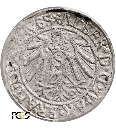 Prusy Książęce. Albrecht Hohenzollern, 1525-1568. Grosz 1539, Królewiec - PCGS MS 62