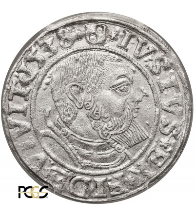 Prusy Książęce. Albrecht Hohenzollern, 1525-1568. Grosz 1538, Królewiec - PCGS MS 62