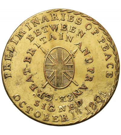 Wielka Brytania. Token 1801 Traktat z Amiens upamiętniający koniec wojny napoleońskiej między Wielką Brytanią a Francją