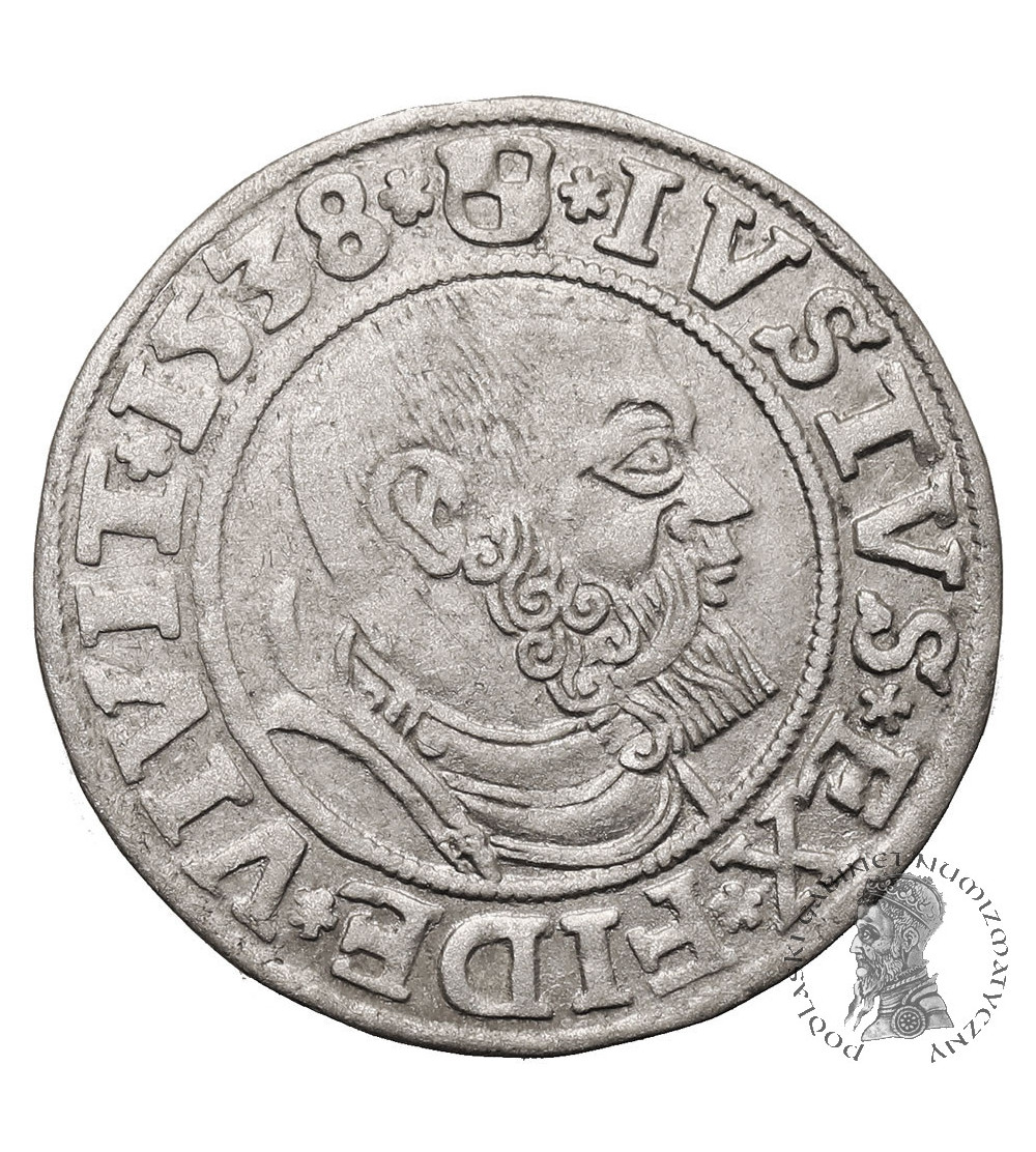 Prusy Książęce. Albrecht Hohenzollern, 1525-1568. Grosz 1538, Królewiec