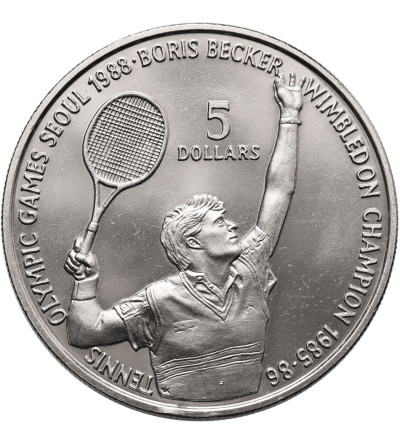 Niue. 5 Dollars 1987, Boris Becker, Series: 1988, Summer Olympics, Seoul