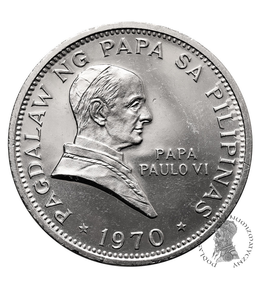 Philippines. 1 Piso 1970, Pope Paul VI, Series: Papal Visit