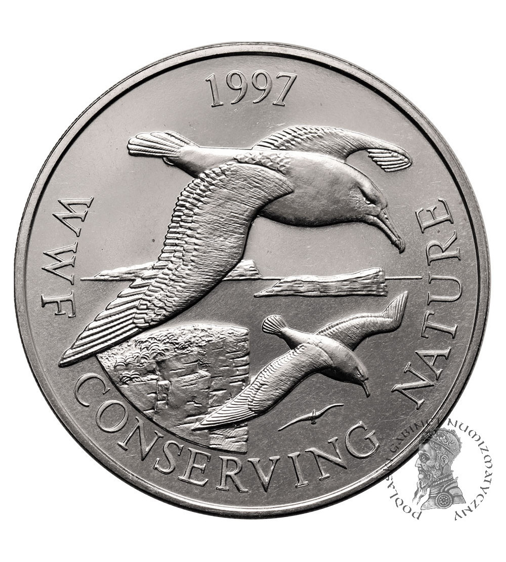 Falkland Islands. 50 Pence 1997, Black-browed Albatross, WWF Conserving Nature Series