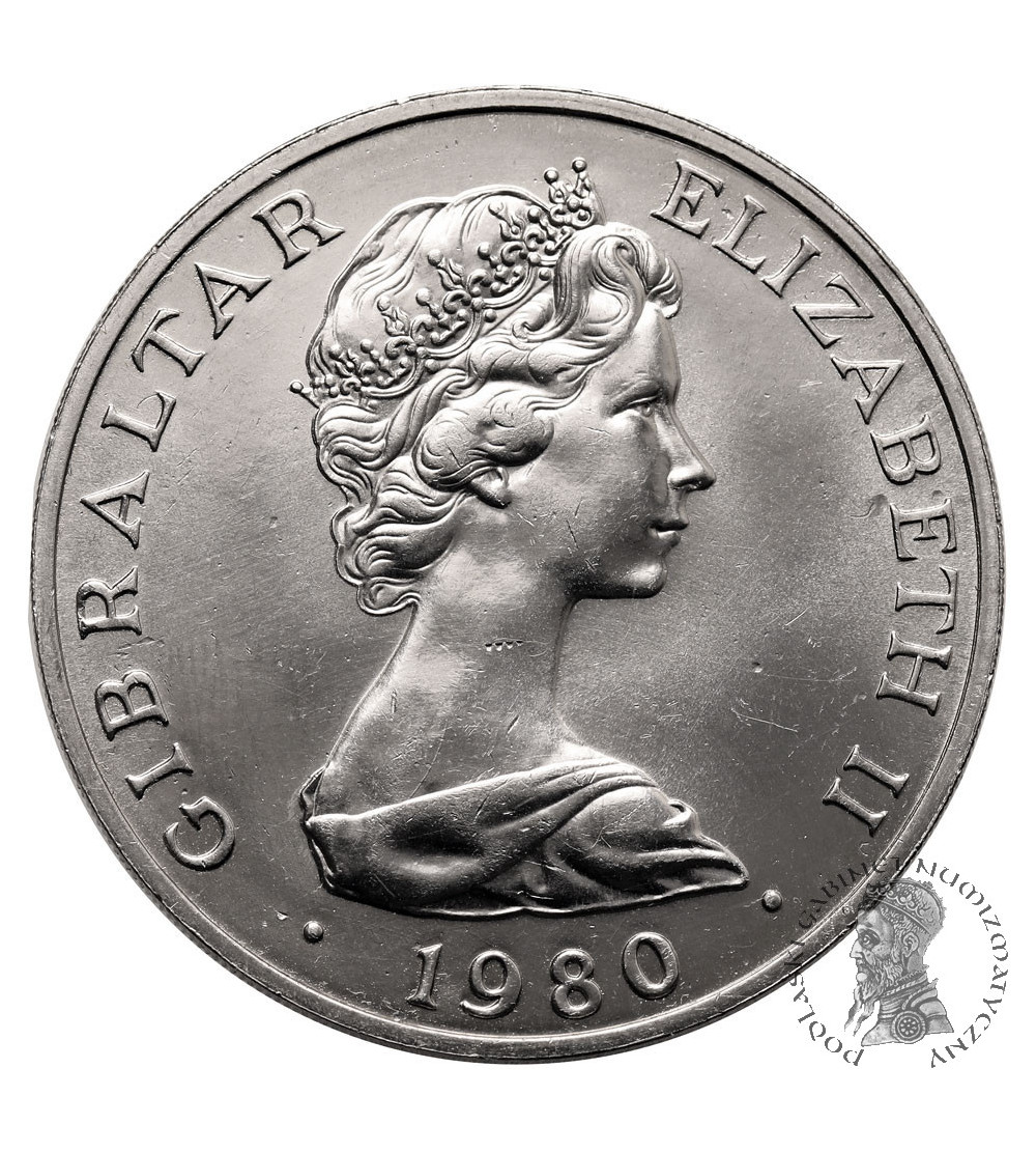 Gibraltar. 1 korona 1980, 80 Rocznica Urodzin Królowej Matki