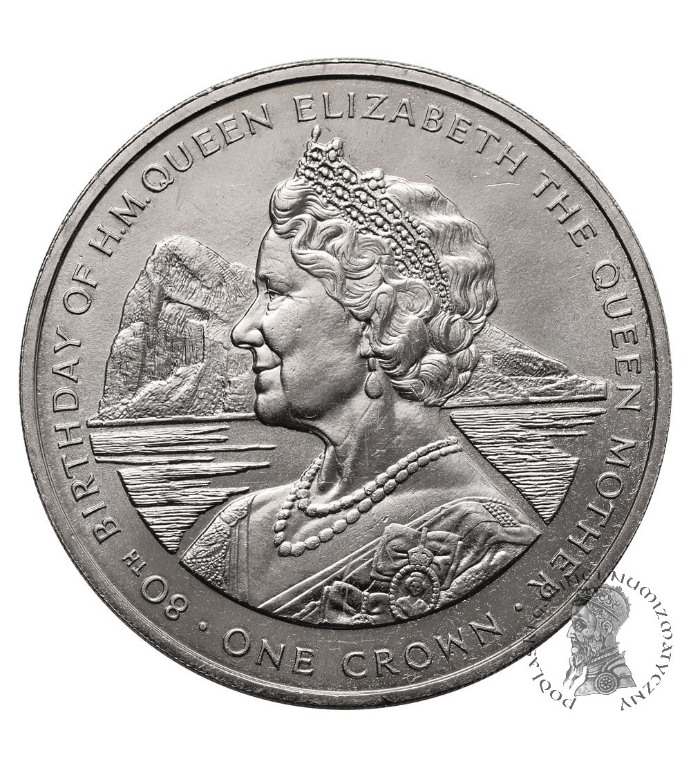 Gibraltar. 1 Crown 1980, 80th Anniversary of the Birth of the Queen Mother