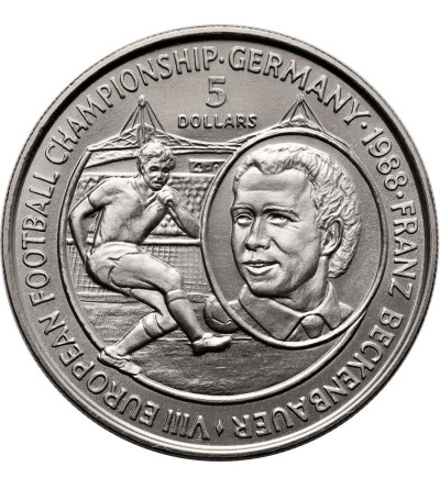 Niue. 5 Dollars 1988, VIII European Football Championship Germany, Franz Beckenbauer