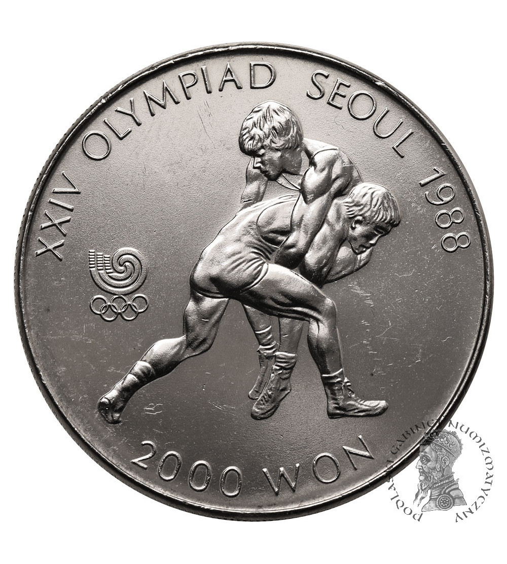 Korea Południowa. 2000 Won 1987, XXIV Igrzyska Olimpijskie w Seulu 1988, Zapasy