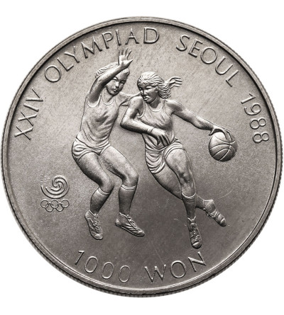 South Korea. 1000 Won 1986, XXIV Seoul 1988 Olympic Games, Basketball