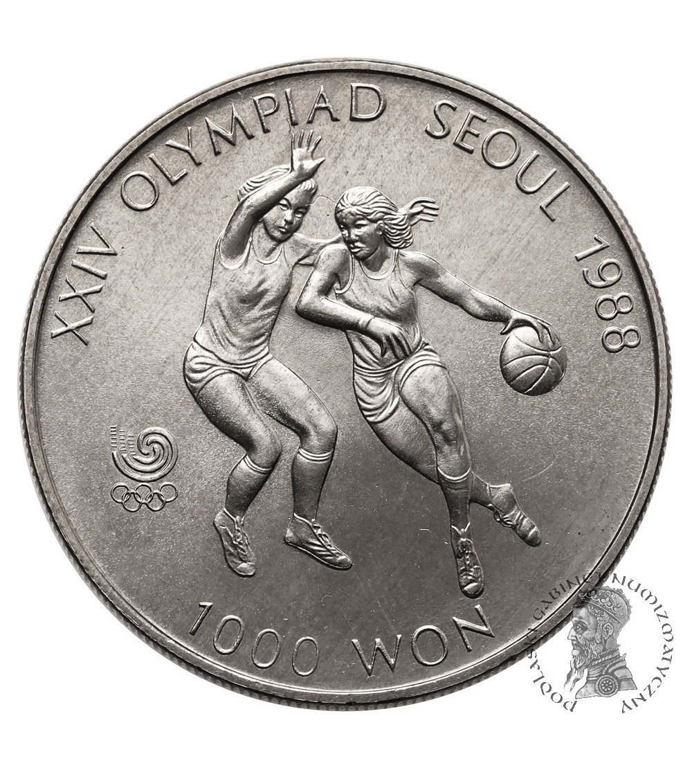 South Korea. 1000 Won 1986, XXIV Seoul 1988 Olympic Games, Basketball