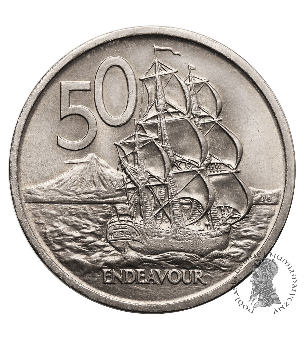 New Zealand. 50 Cents 1969, 200th Anniversary Captain Cook's Voyage