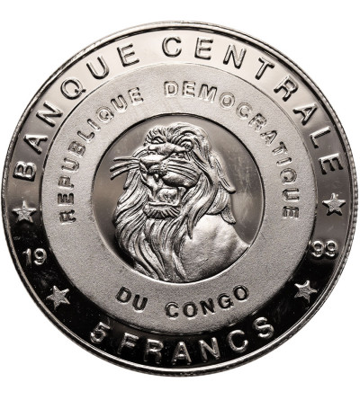 Congo, Democratic Republic. 5 Francs 1999, Elizabeth Queen of the United Kingdom - Multicolor