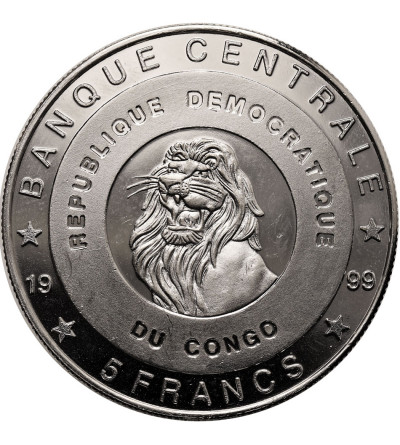 Congo, Democratic Republic. 5 Francs 1999, Queen Elisabeth of Belgium - Multicolor