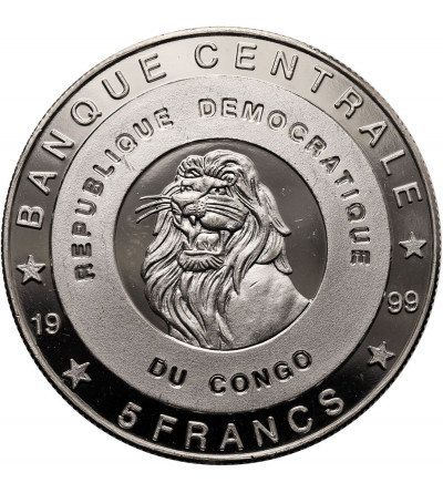 Congo, Democratic Republic. 5 Francs 1999, Queens of Belgium - Multicolor